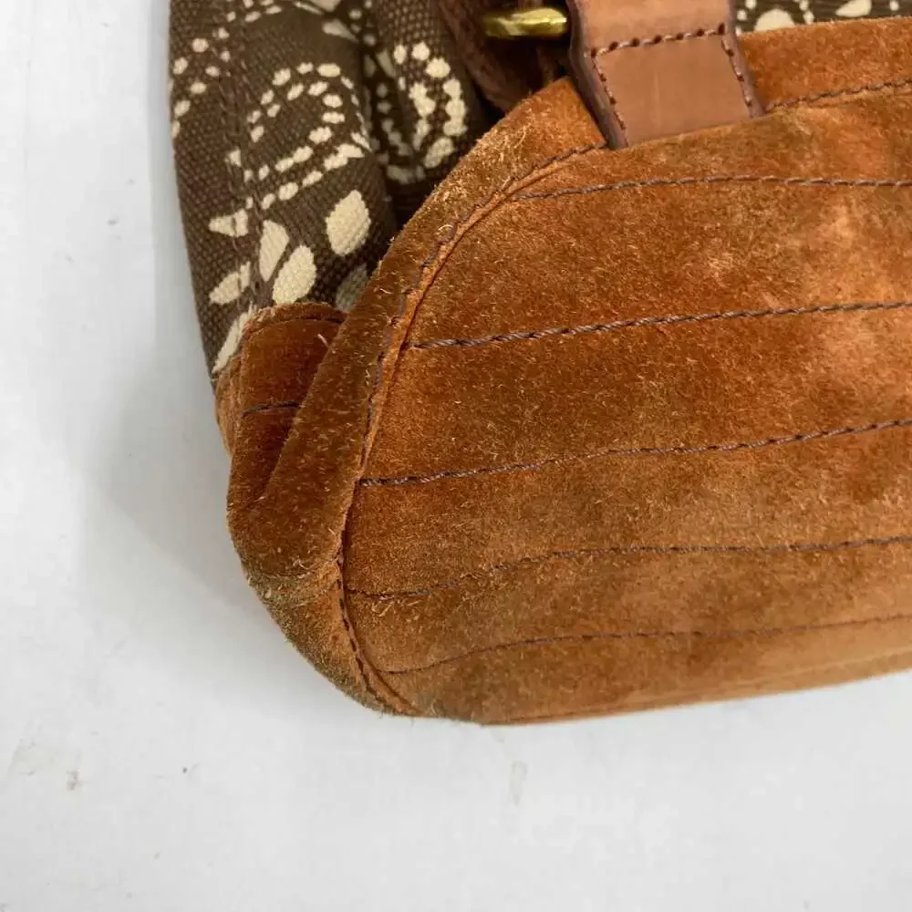 Lucky Brand Brown Purple Suede & Canvas Backpack | Women’s Regular